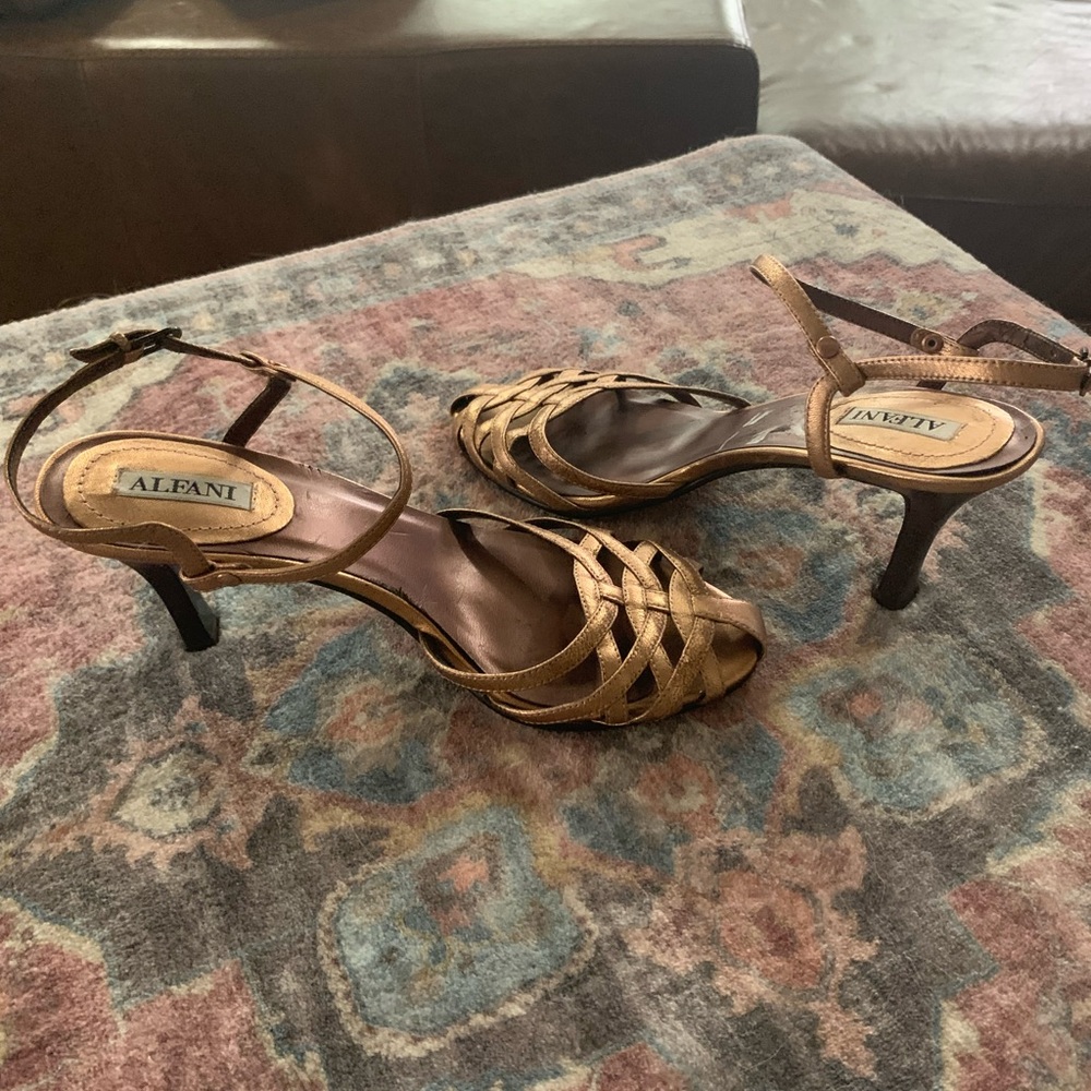 Bronze heels.